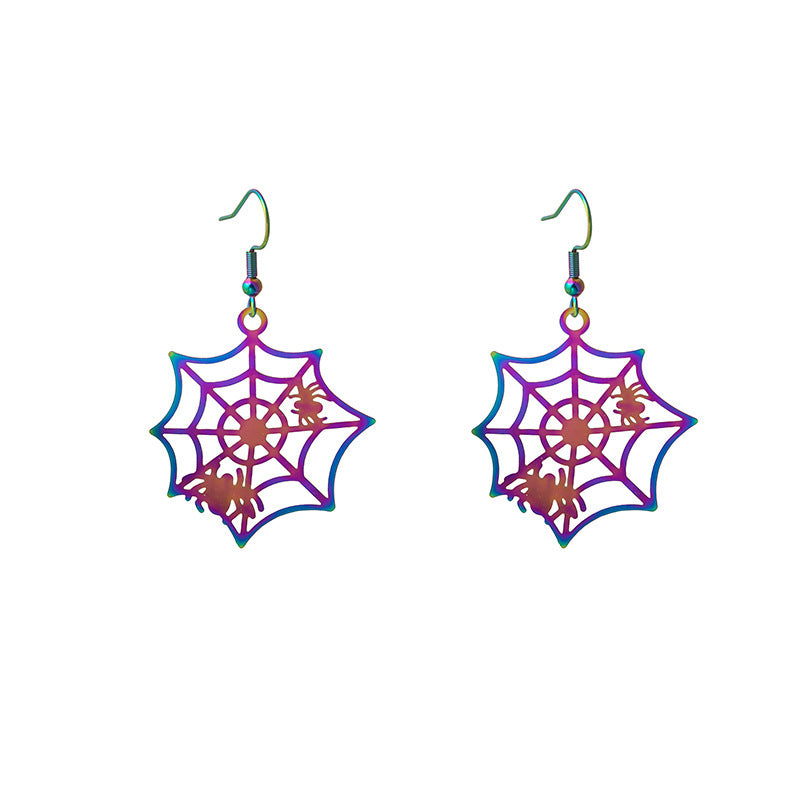 Wholesale Halloween Funny Colorful Gradient Electroplating Color Matching Earrings