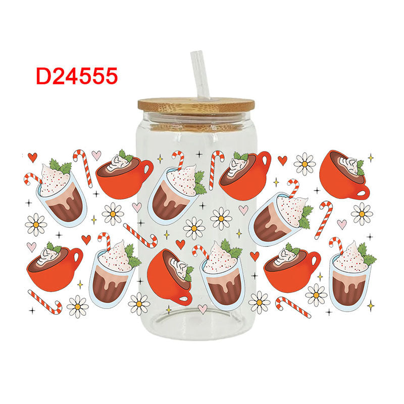 Wholesale Christmas tree cup 16oz Cup UV DTF Wraps