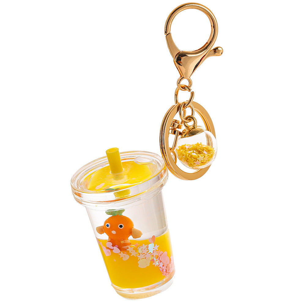 Botellas de leche acrílica al por mayor tazas de té de leche de aguacate llavero