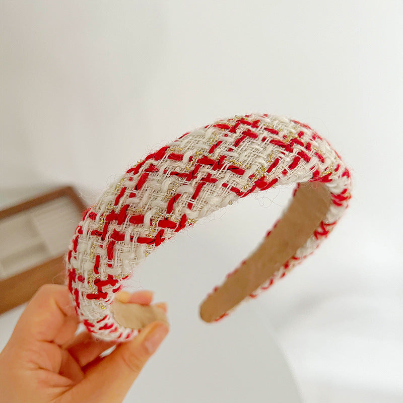Wholesale Autumn and Winter Christmas Red Sponge Wide-brimmed Headband