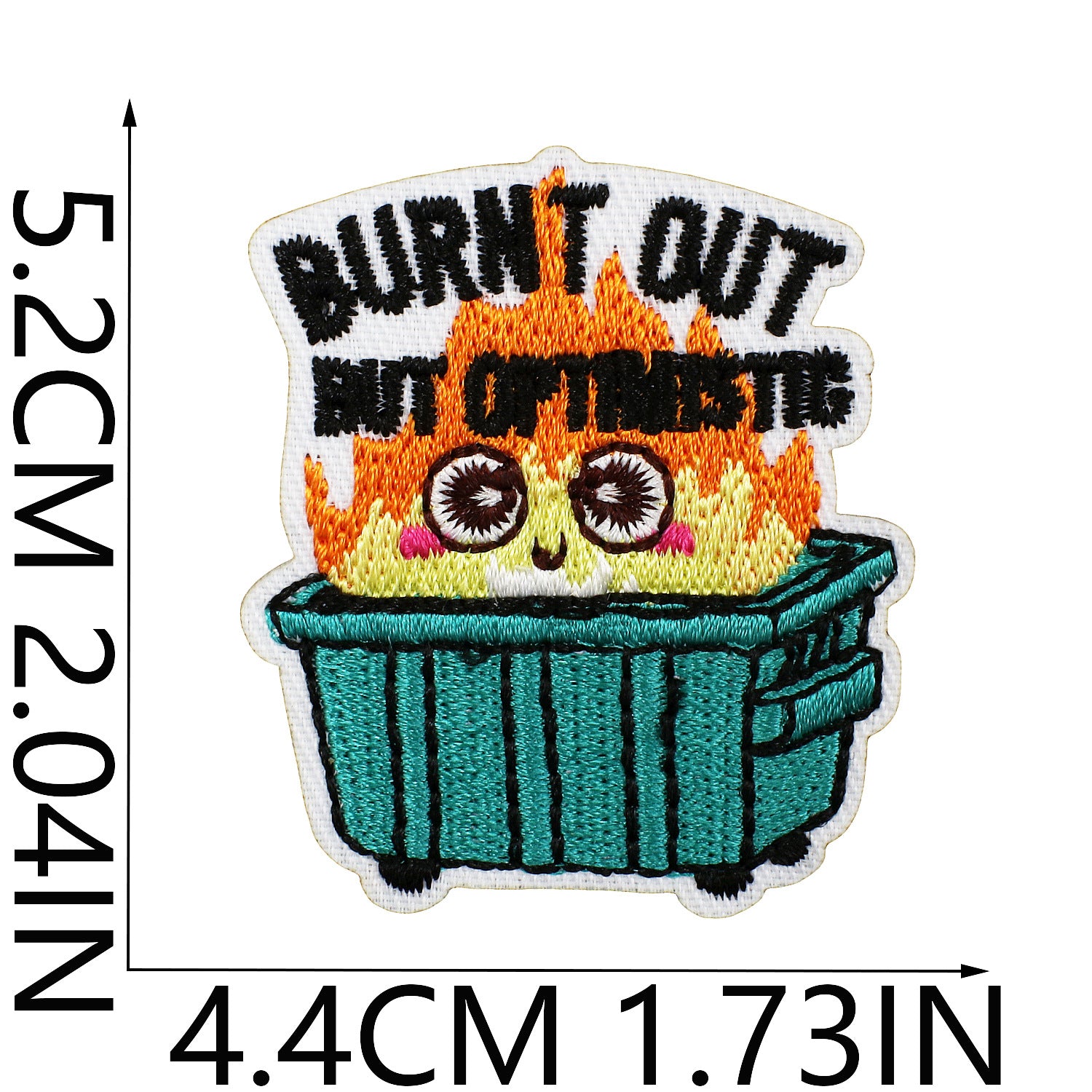 Wholesale Embroidered Polyester Patch Cartoon Box Flame English Letters Clothing Decorative Accent