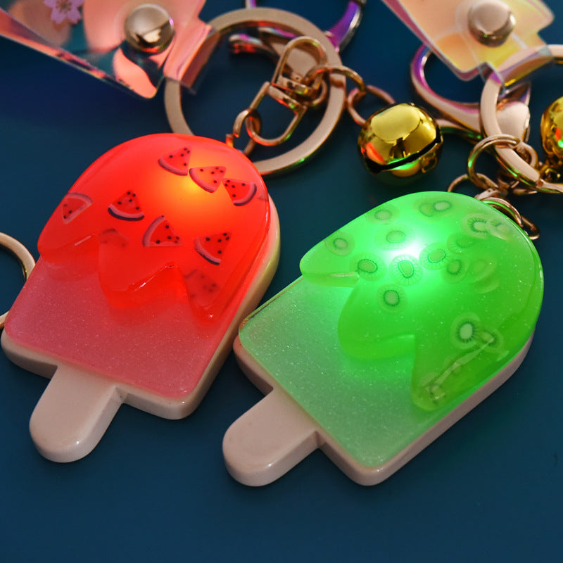 Wholesale Cartoon Ice Cream with Lights Acrylic Illuminated Keychains