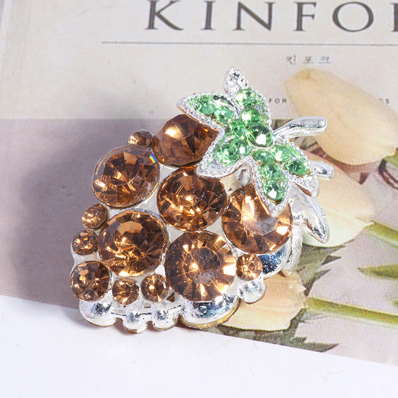 Wholesale Colorful grape full diamond can wear straight hole loose beads DIY mobile phone key chain