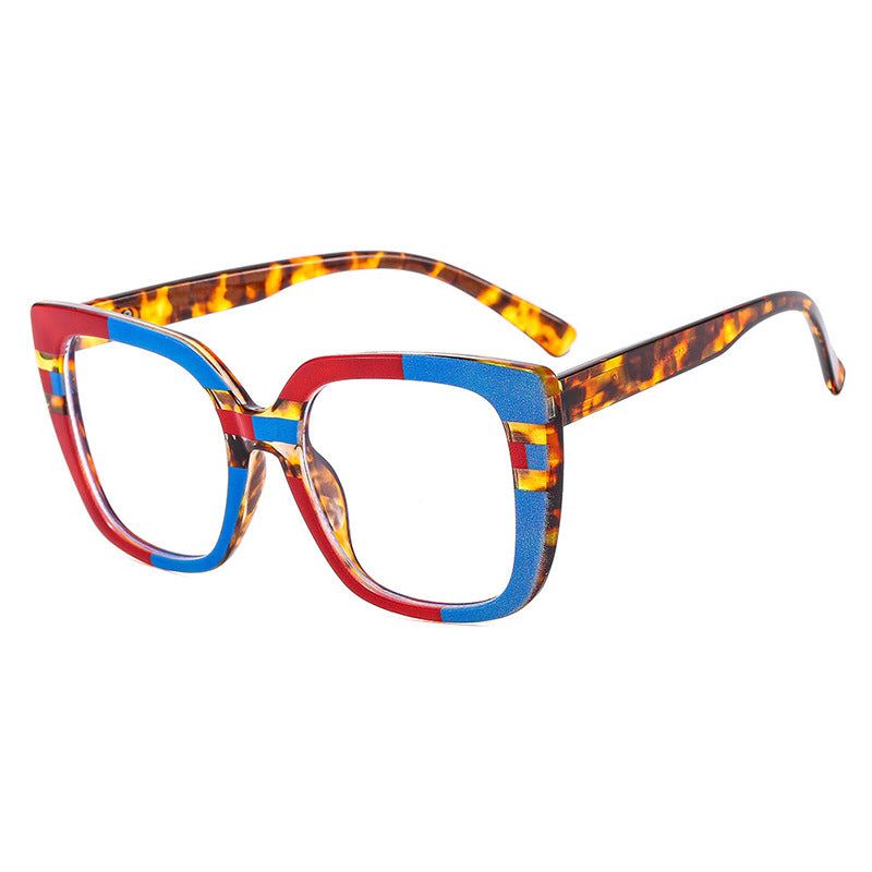 Wholesale Leopard print frame flat glasses anti-blue light glasses frame