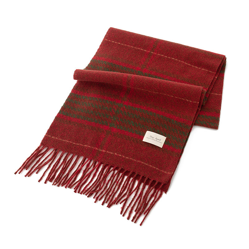 Wholesale Cashmere Feel Autumn/winter Christmas Plaid Scarf