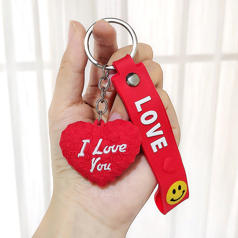 Wholesale of Red Love Silicone Keychains