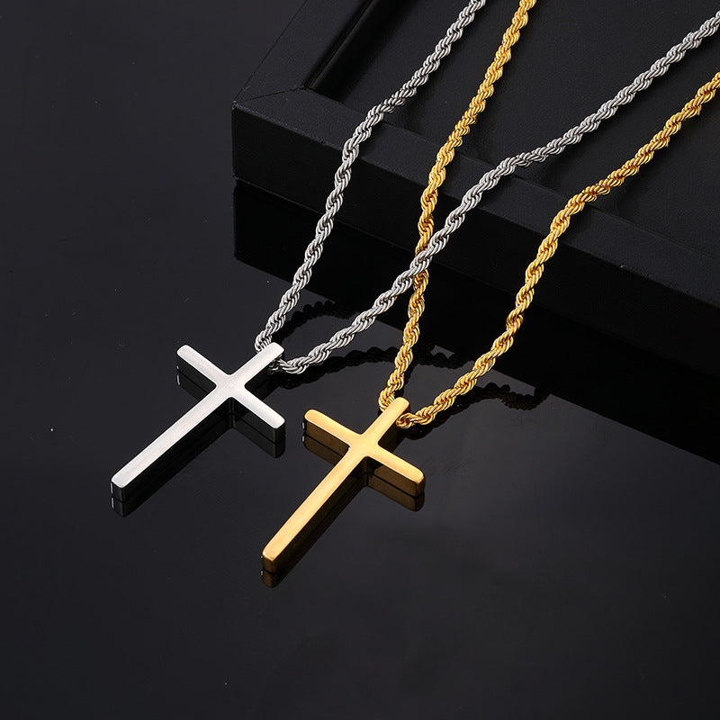Wholesale Titanium steel polished cross men