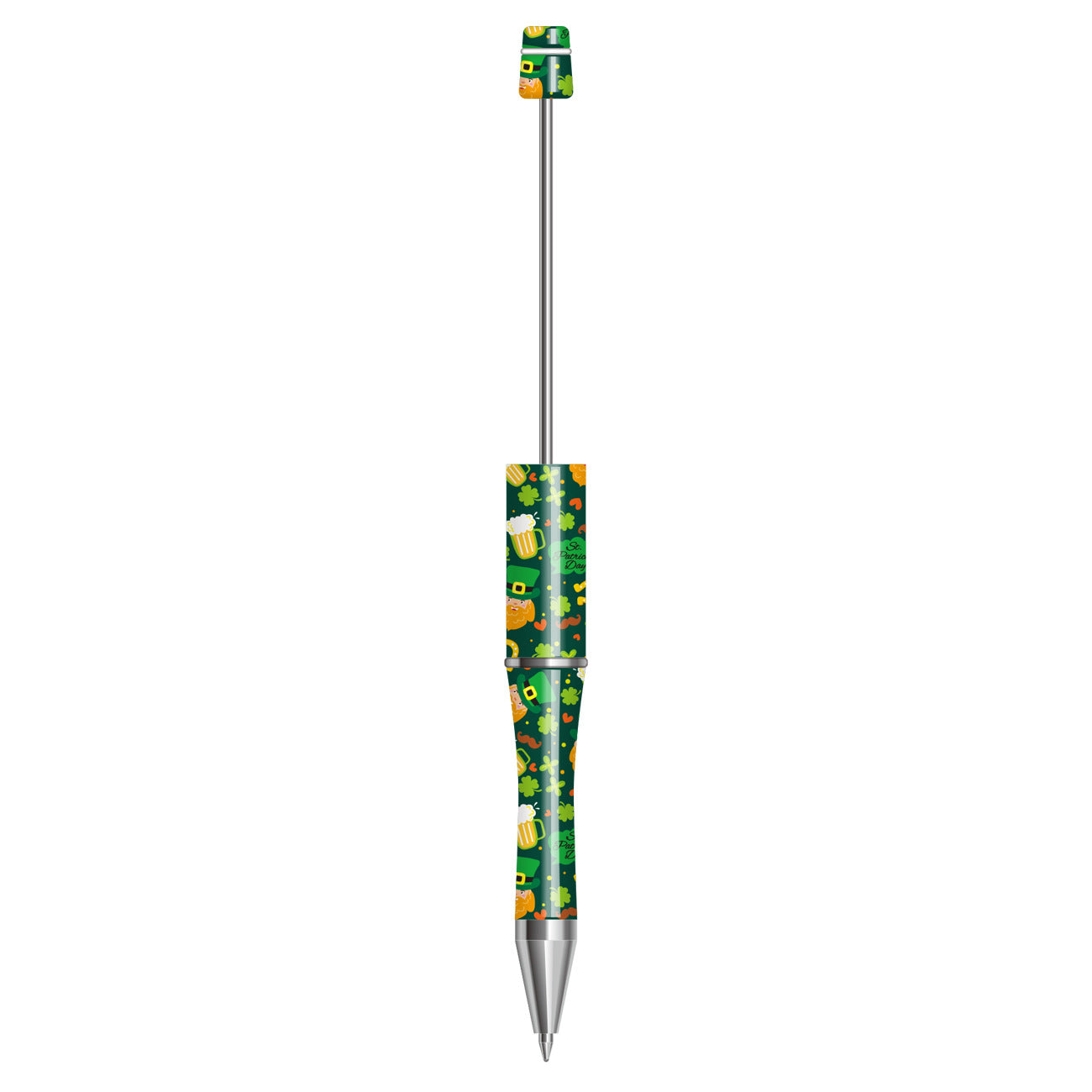 Wholesale Beadable Pens St. Patrick's Day Clover Plastic Pens DIY for Beaded