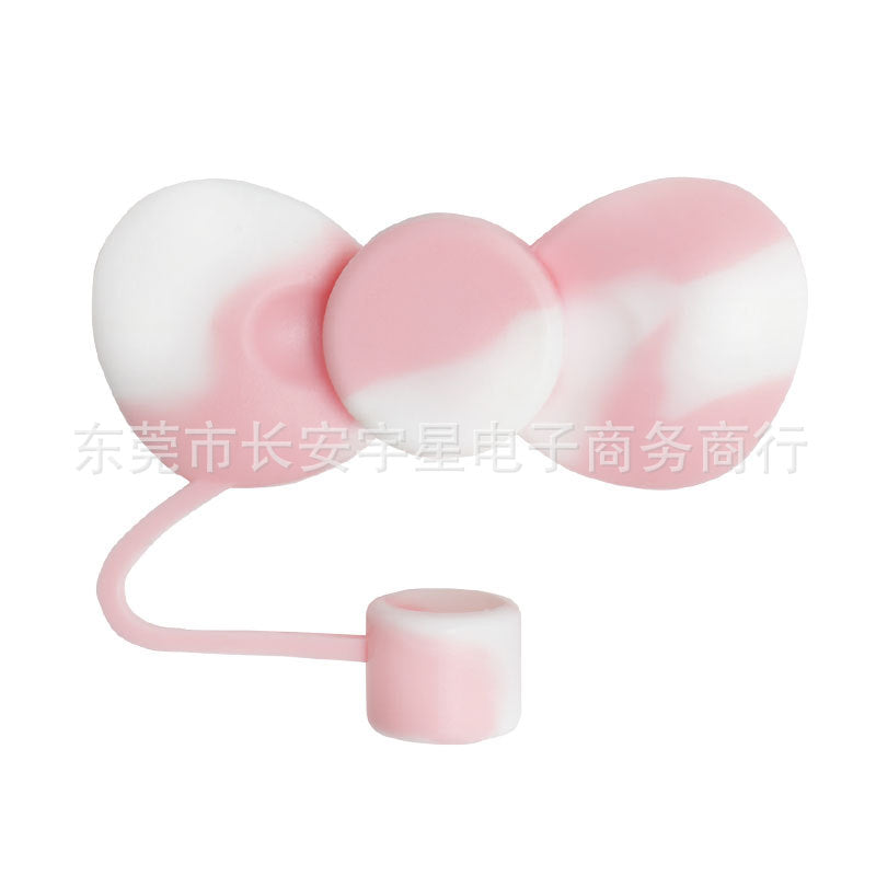 Wholesale cute bow straw plug dust cap 10mm straw lid straw accessories