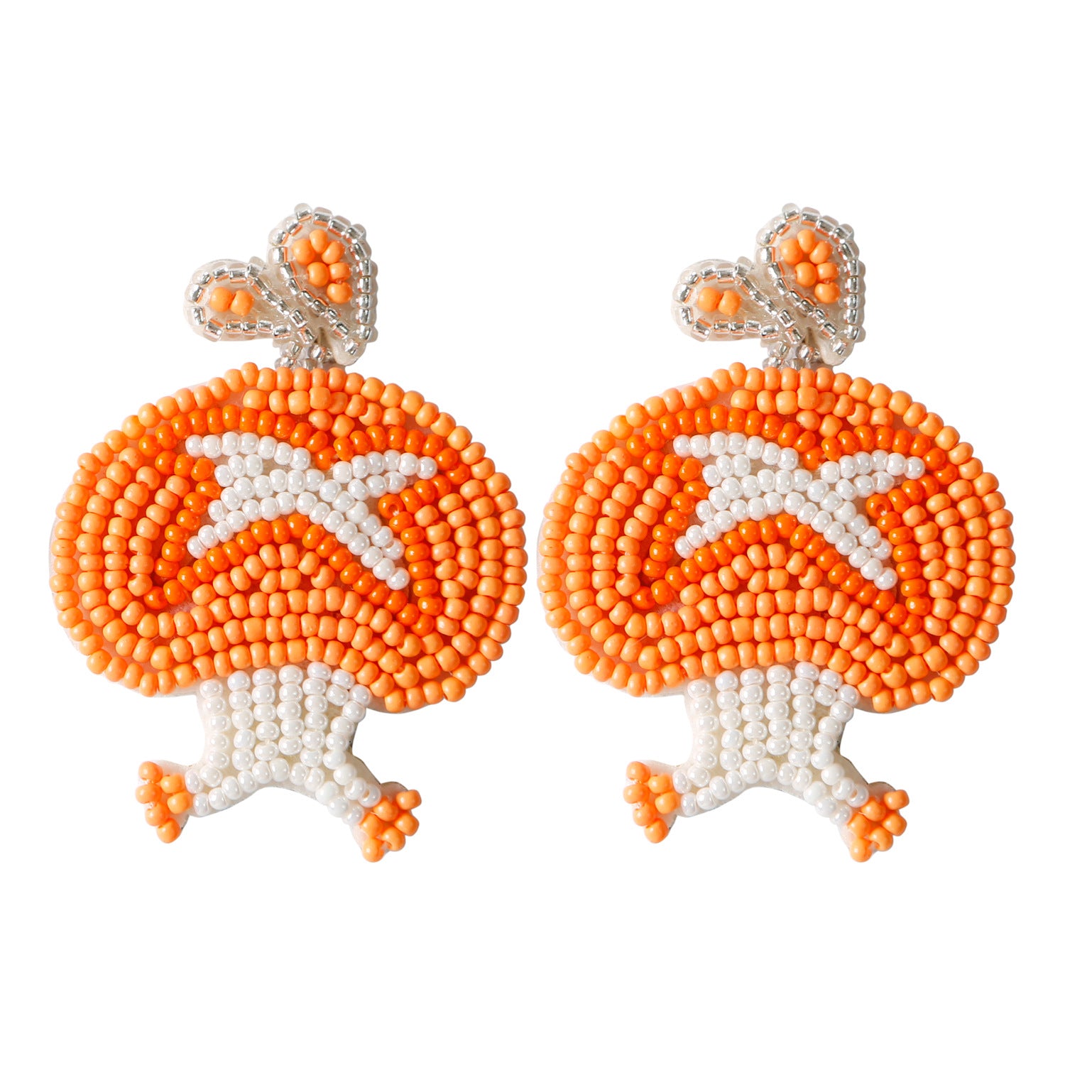 Wholesale Creative Niche Mushroom Earrings Handmade Intangible Cultural Heritage Handicraft Rice Bead Earrings