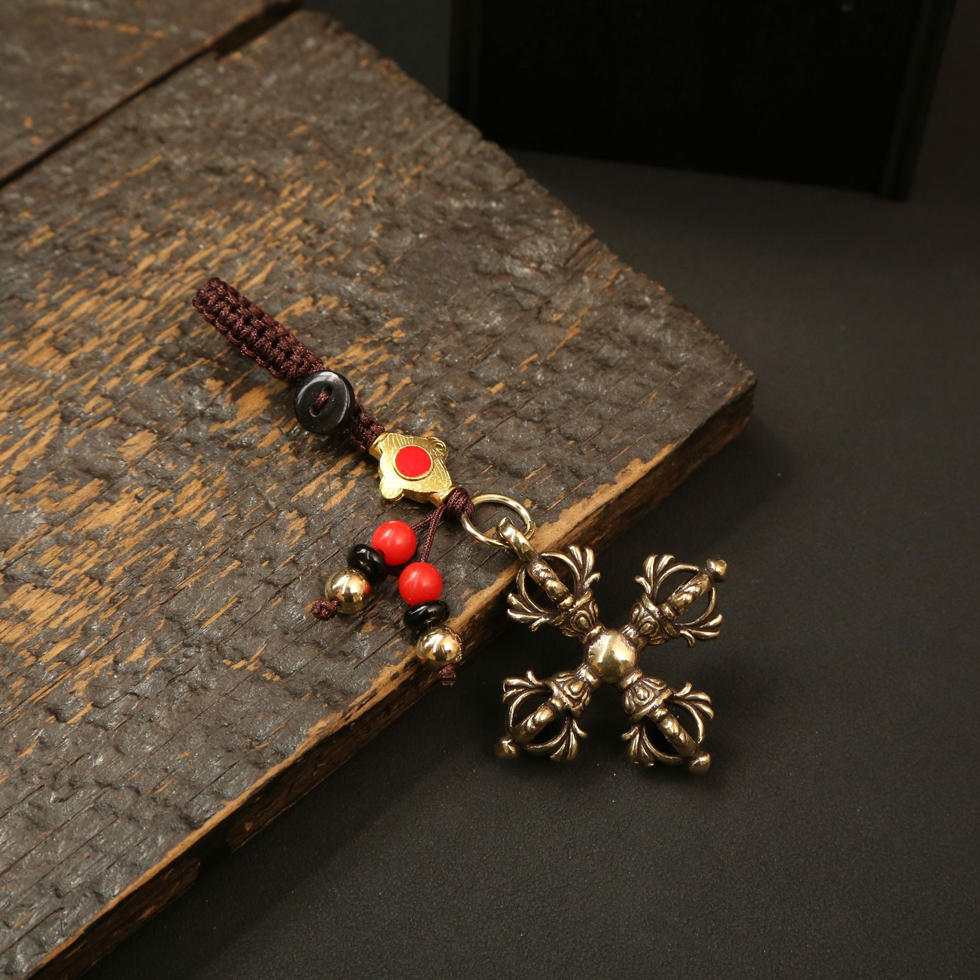 Wholesale Brass Cross Lotus Vajra Pendant Copper Craftsmanship