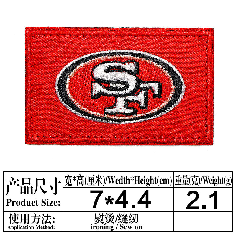 Wholesale Twill Embroidered Patch Team Badge Rectangular Decorative Accent For Bags Clothing Towels