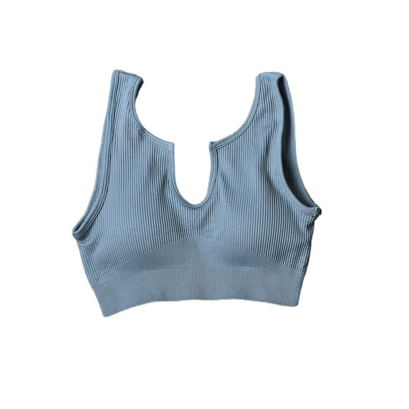 Wholesale Nylon U-neck Bra Shorts Seamless Knit Sports Yoga Suit