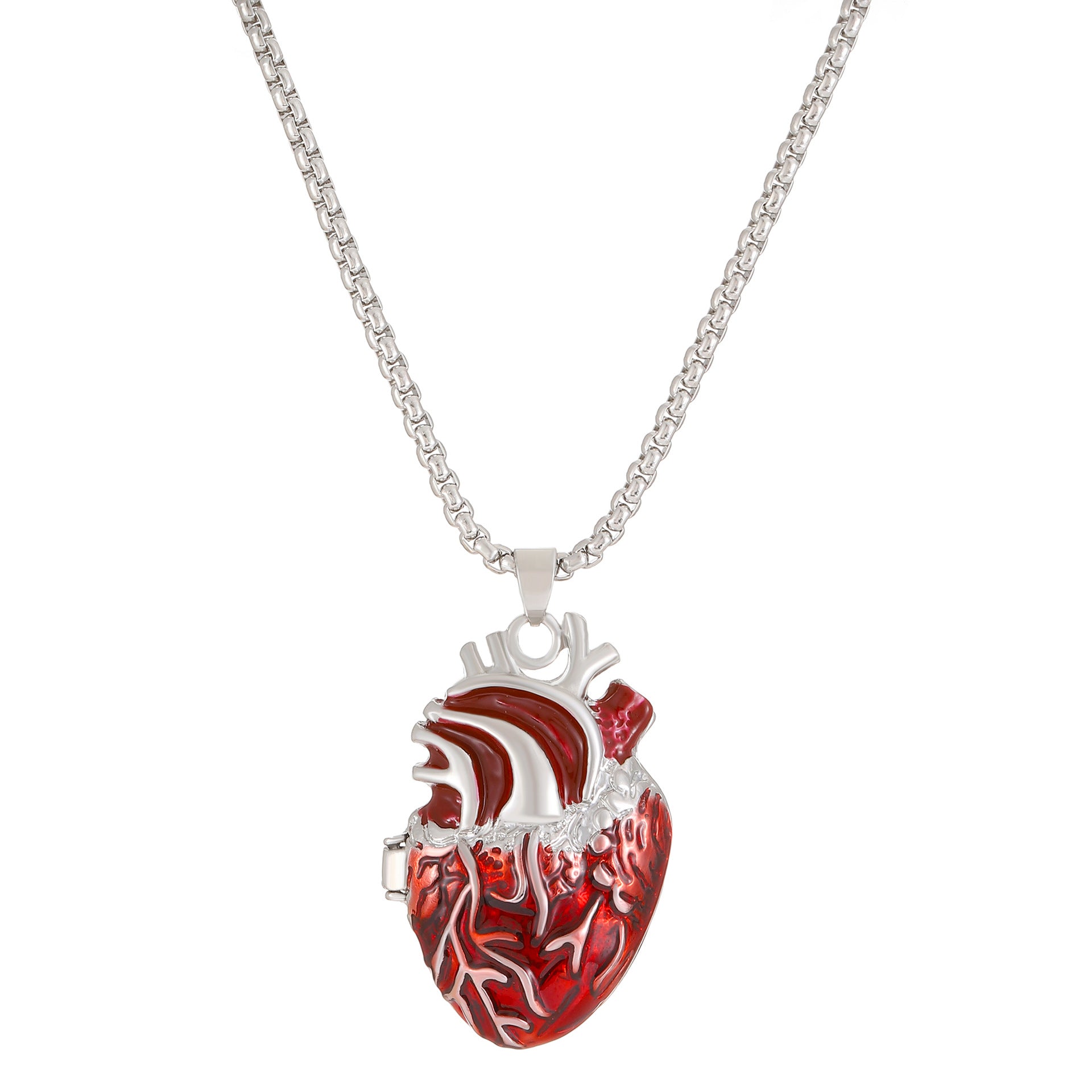 Wholesale Vintage Red Heart Box Necklace