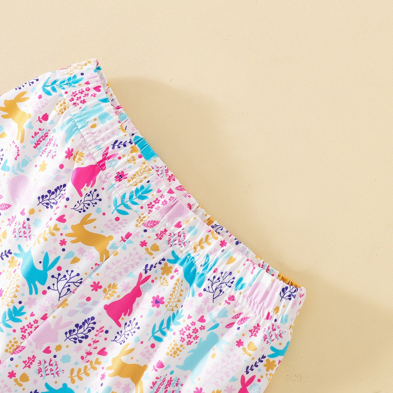 Wholesale Cotton Children's Easter Rabbit Bell Pants Rabbit Swallow Tail Flying Sleeves Top Headband Three Piece Set