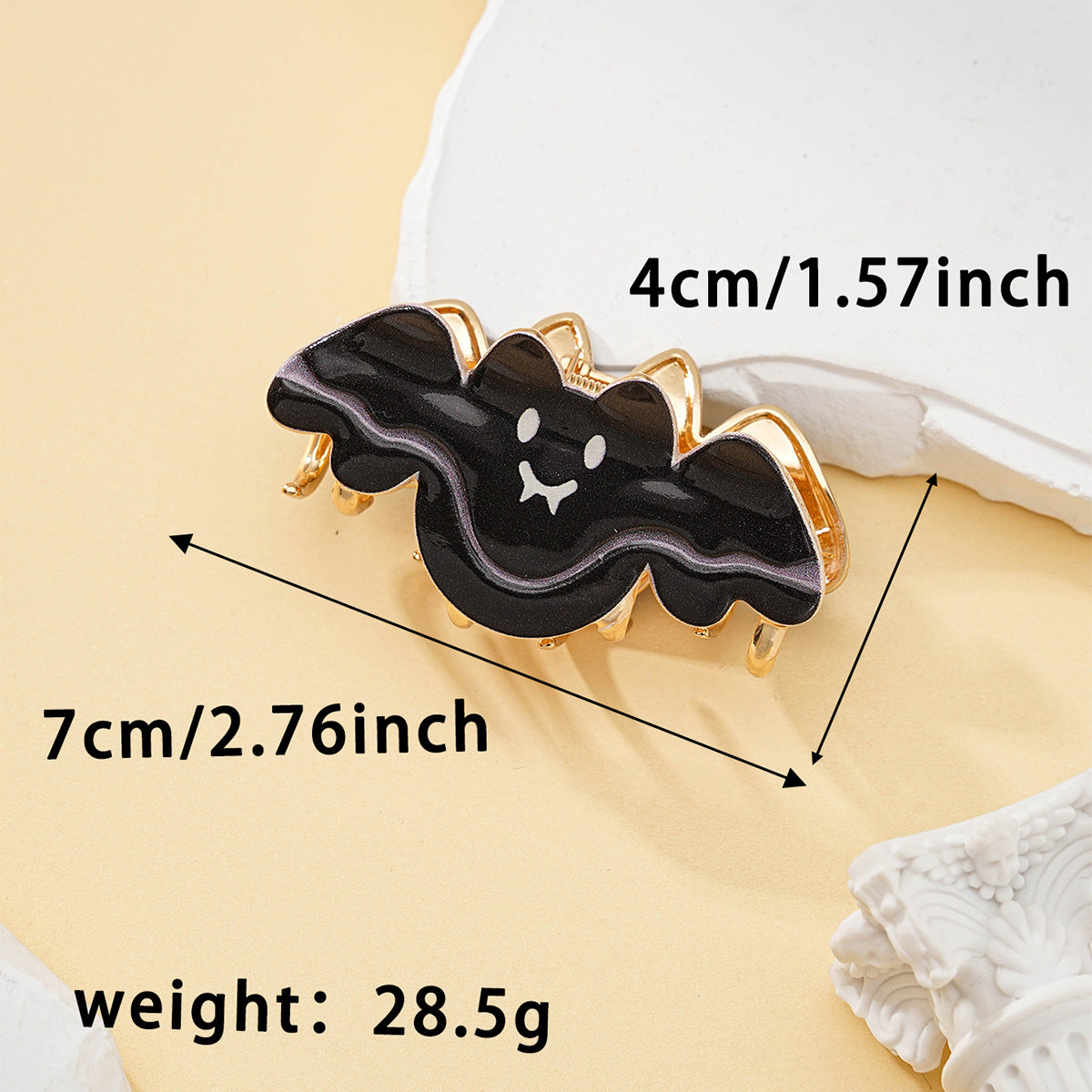 Wholesale Cute  Bat Hair Claw Clip Zinc Alloy Gripper With Ghost Design Trendy Party Fashion Accessory For Boutique Resale