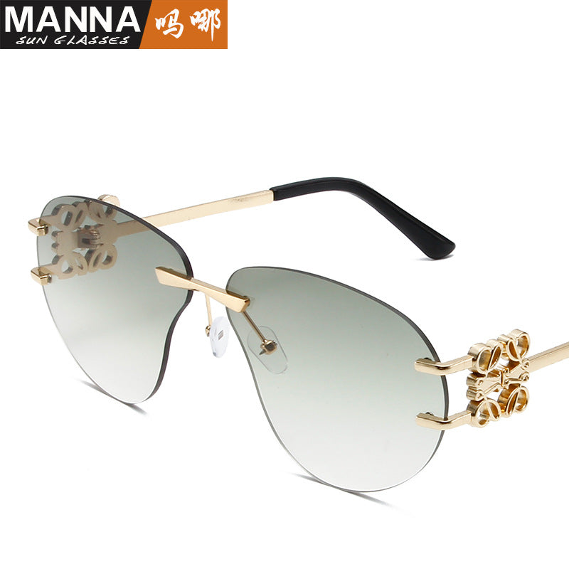 Wholesale Metal Frameless Shaped Sunglasses  Gradient Hip Hop Punk Sunglasses Suitable for Riding Cool Glasses