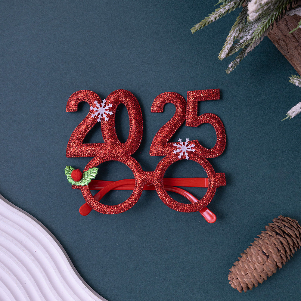 Wholesale 2025 Christmas Glasses New Year Party Headband Ornaments