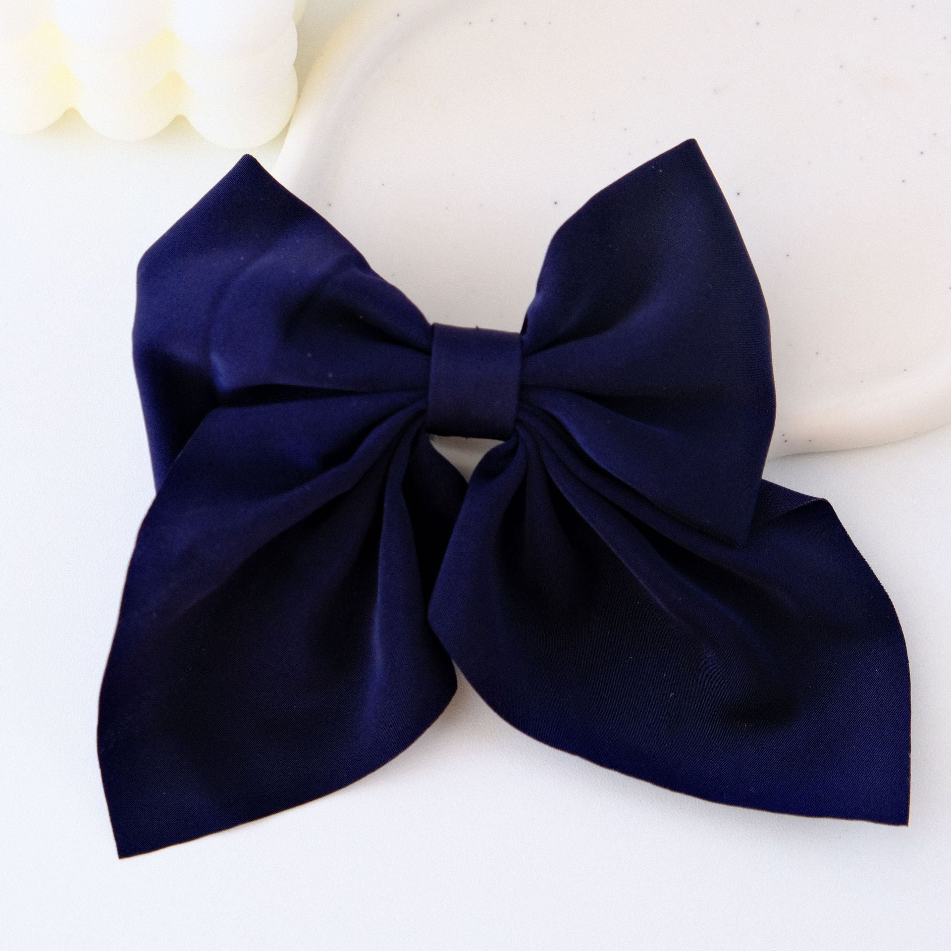 Wholesale Solid Color Fabric Sweet Bow Hair Clip