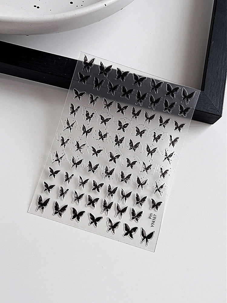 Wholesale Nail art stickers bronzing ink bow Phnom Penh vintage gradient ribbon embossed flat nail decals