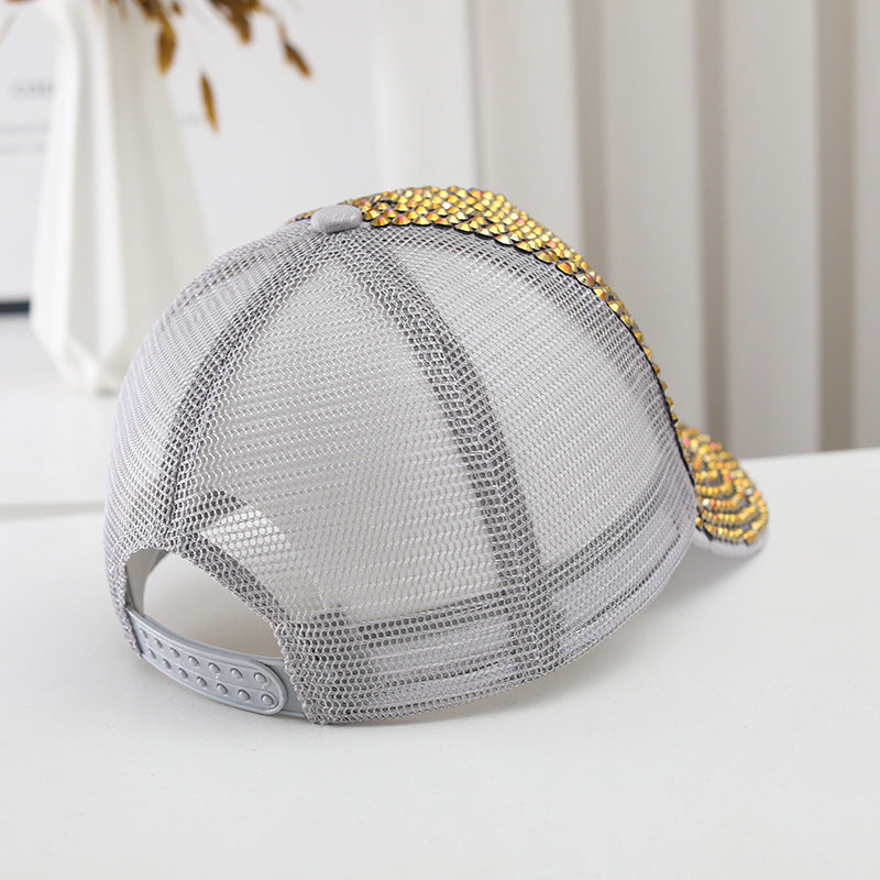 Wholesale Colored Diamond Baseball Cap with Star Diamond and Letter Party