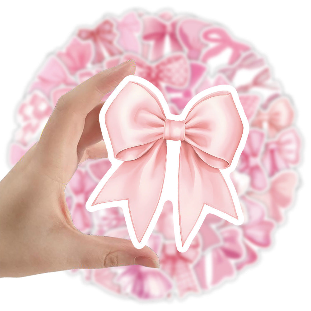 Wholesale 103 Pink Bow Cute Girlish Waterproof Vinyl Stickers