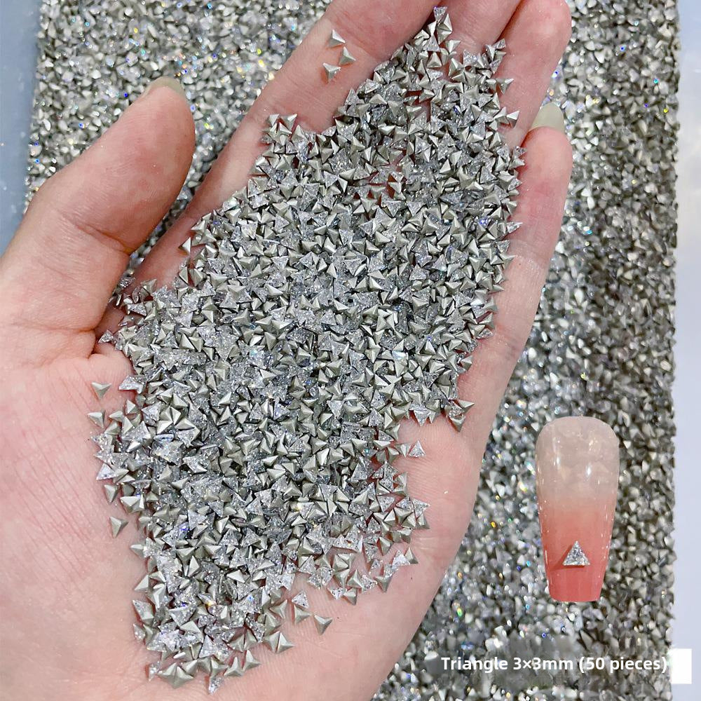 Wholesale 50/1000/10000pcs nail art mini small pointed bottom zircon shaped diamond super flash mini white micro zircon nail decoration