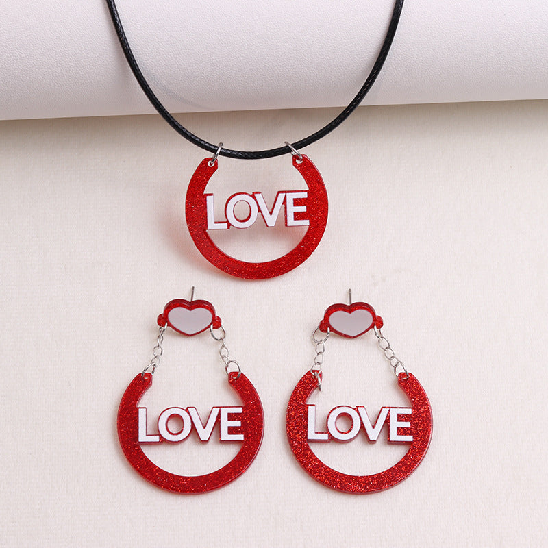 Wholesale Valentine's Day LOVE Acrylic Earrings