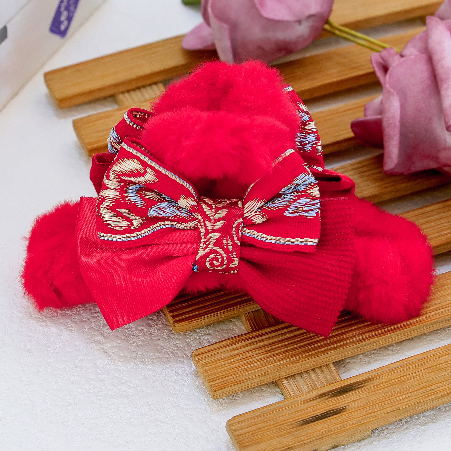 Wholesale Bow Tassel Plush Hair Clips