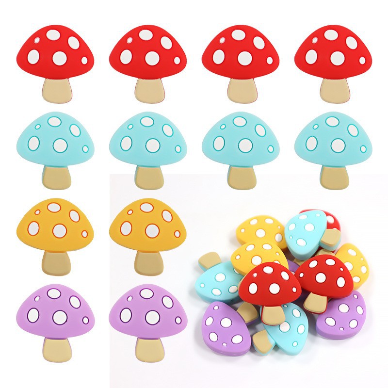 Wholesale 10pcs Colorful Mushroom Cartoon Focal Beads