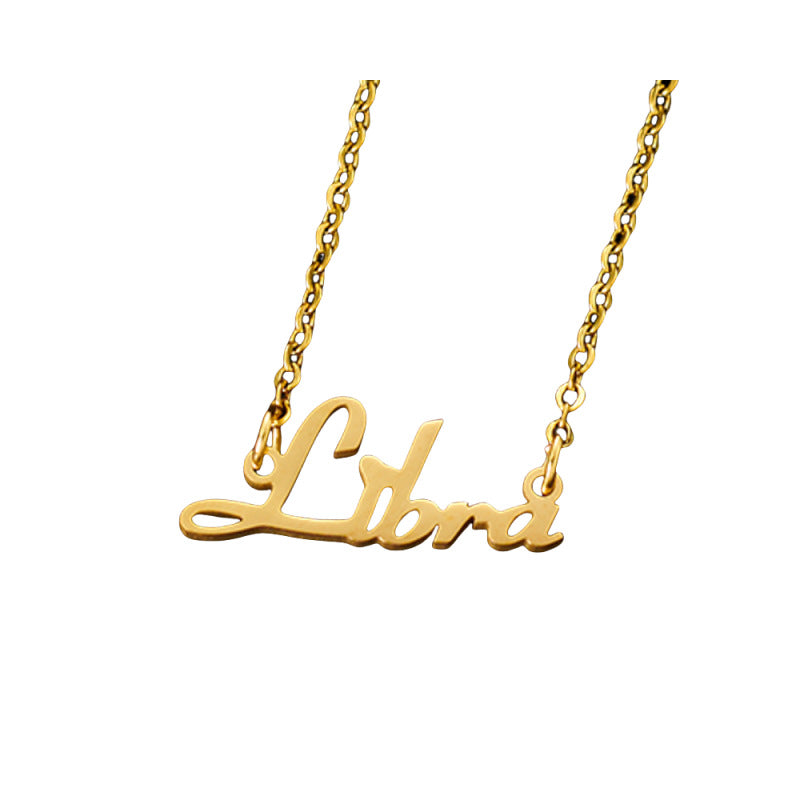 Wholesale Stainless steel twelve zodiac signs English jewelry