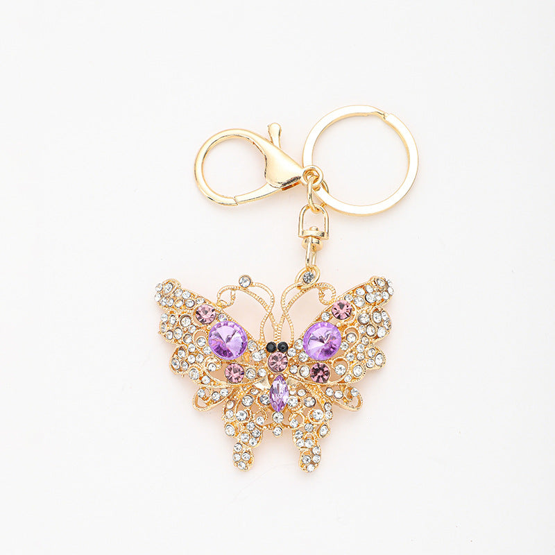 Wholesale Zinc Alloy Rhinestone Butterfly Keychain