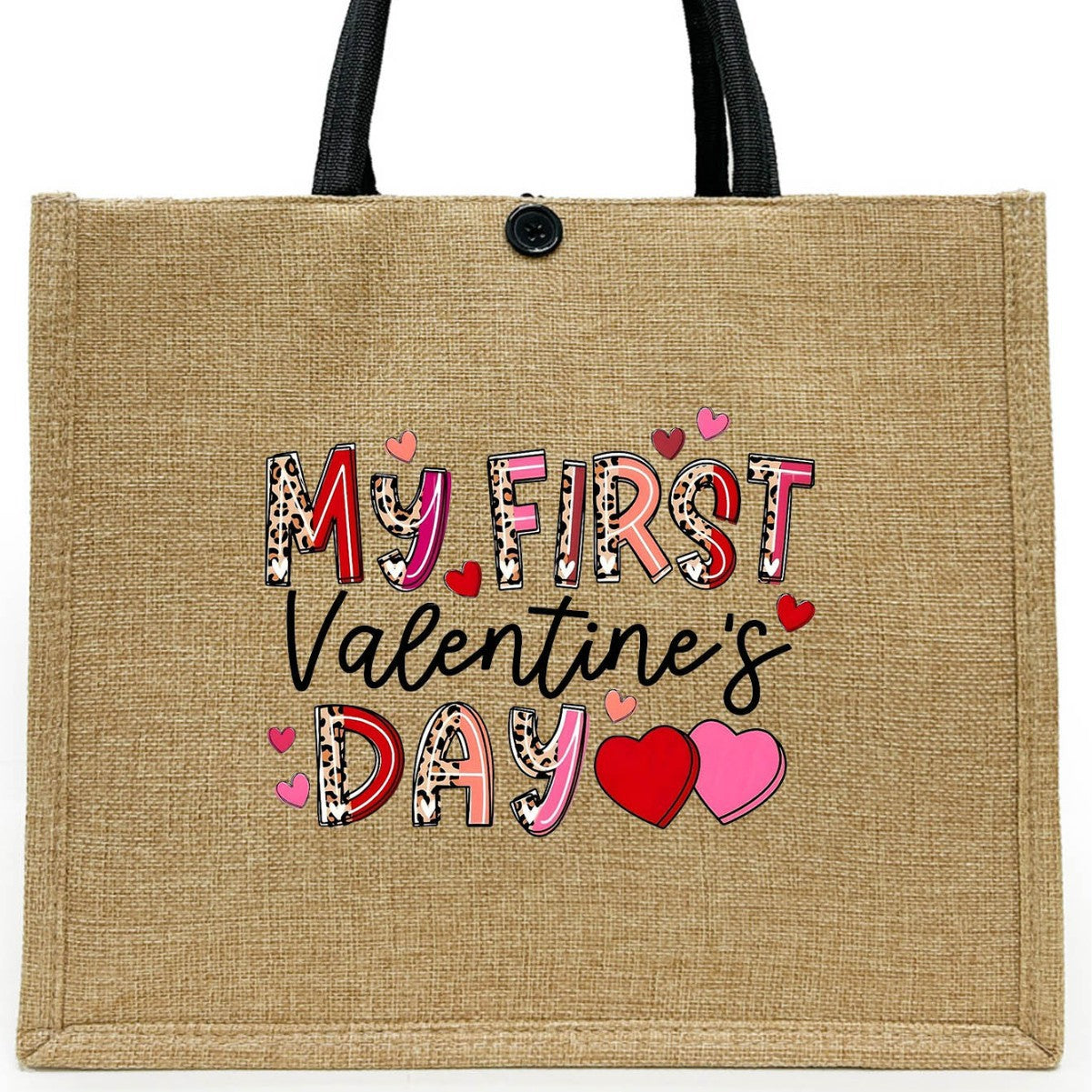 Wholesale Hot Valentine's Day Linen Tote Bag 2025 New Casual Eco-friendly Shopping Bag Large Capacity Handbag