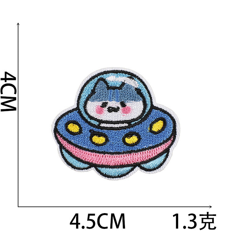 Wholesale Polyester Embroidered Astronaut Rabbit Patch For Clothing Space Bunny Decorative Applique Self Adhesive Gift Resale