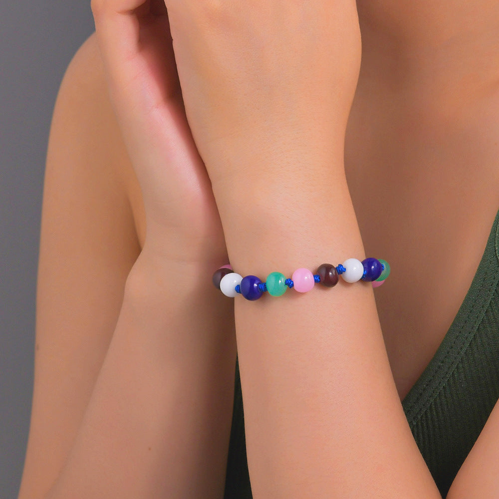 Brazalete acrílico ajustable tejido de cuentas de cuentas al por mayor