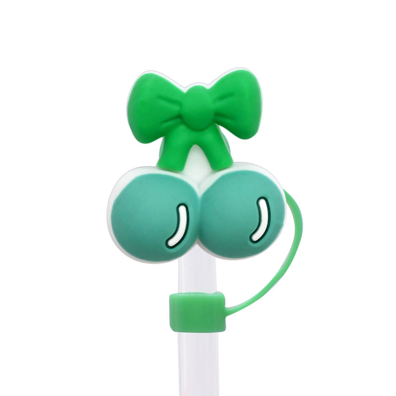 Wholesale Random 100pcs 10MM multicolor cherry  dust plug straw accessories