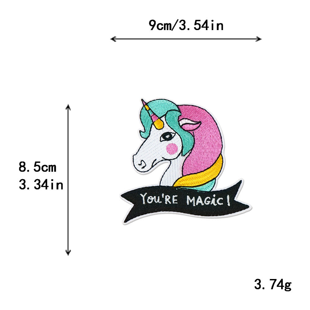Wholesale  DIY Embroidered Unicorn Cloth Patch Hat Clothes Patch