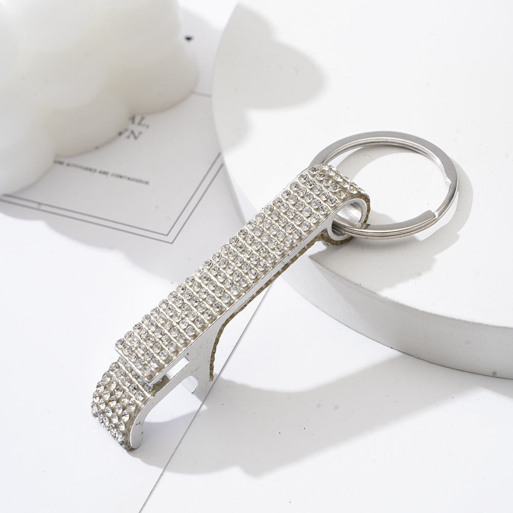 Wholesale Colorful Rhinestone Aluminum Alloy Beer Bottle Opener Keychain