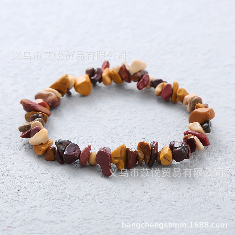 Wholesale 5pcs natural crystal gravel elastic bracelet colorful gravel bracelet