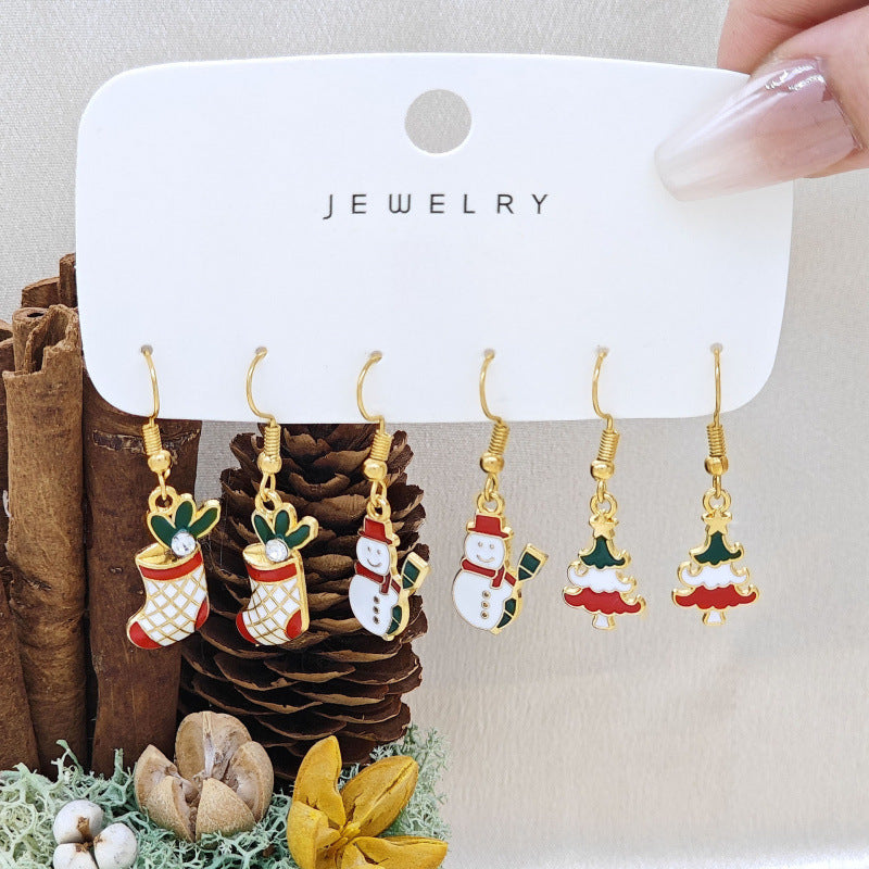 Wholesale Alloy Snowman  Gift Earrings