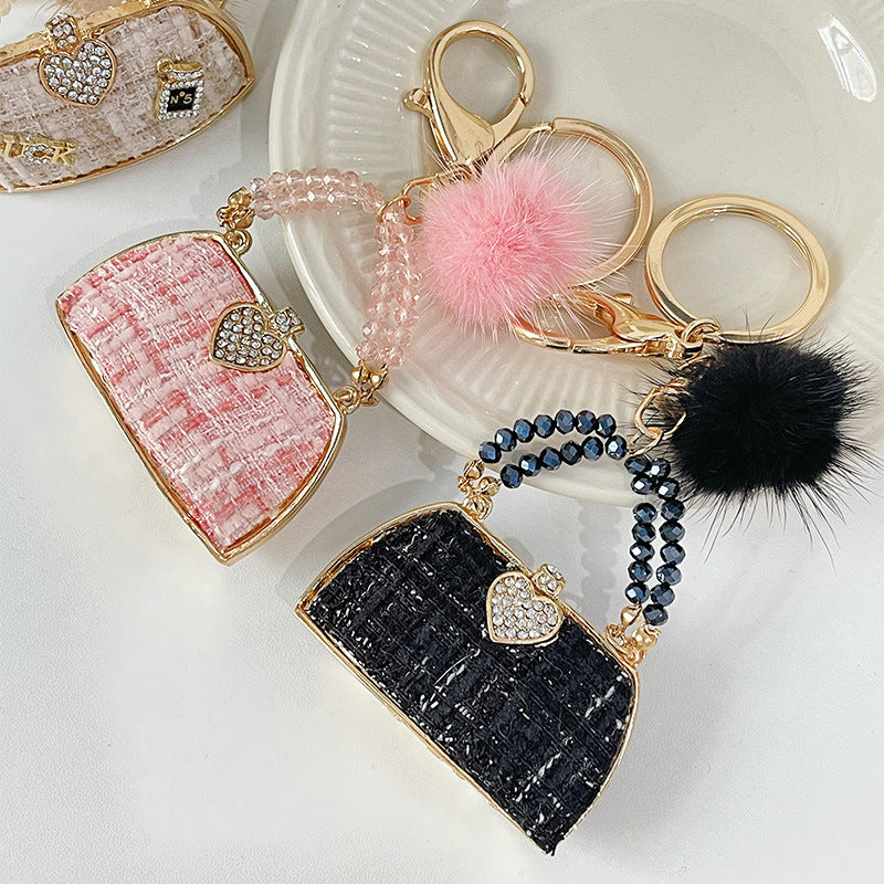 Wholesale Zinc Alloy Mink Hair Bag Keychain