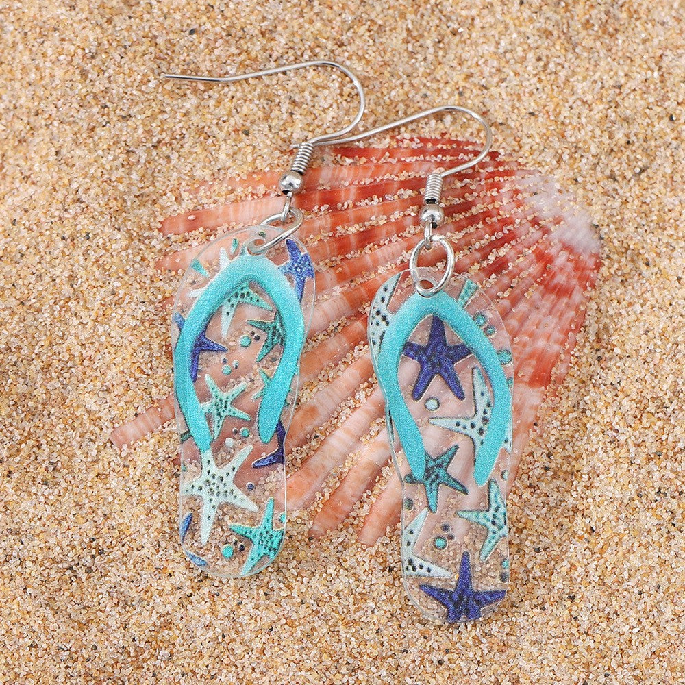 Wholesale Chic Ocean Style Drop Earrings Acrylic Starfish Design Fashion Accessory Boutique Jewelry