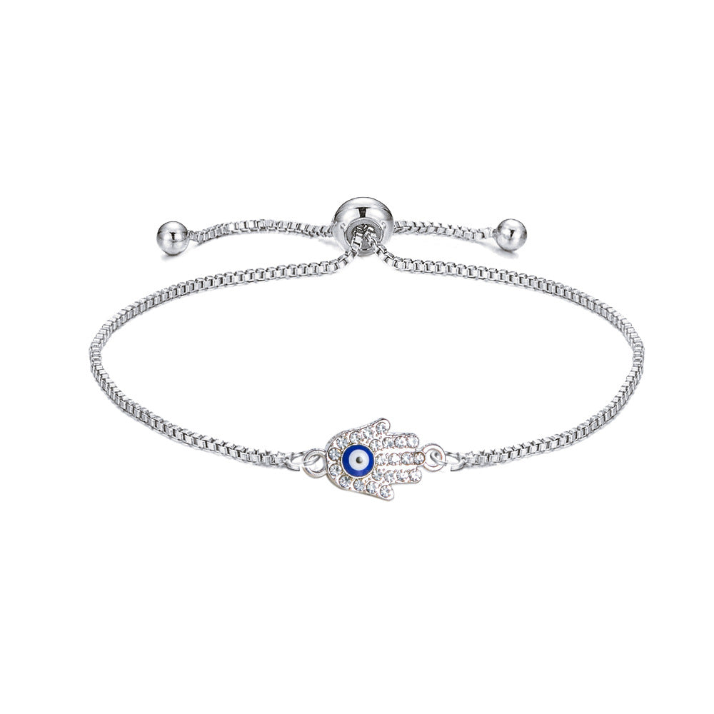 Wholesale Evil Eye Adjustable Pull Bracelet