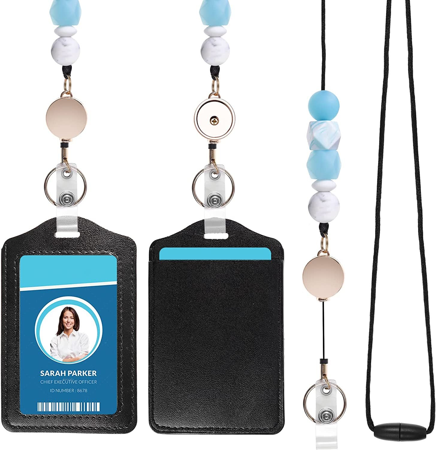 Wholesale Retractable Silicone Beaded Keychains