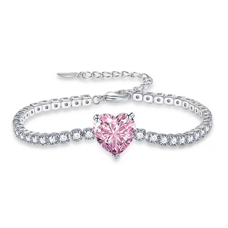 Wholesale Sparkling Diamond Heart-shaped Zircon Bracelets