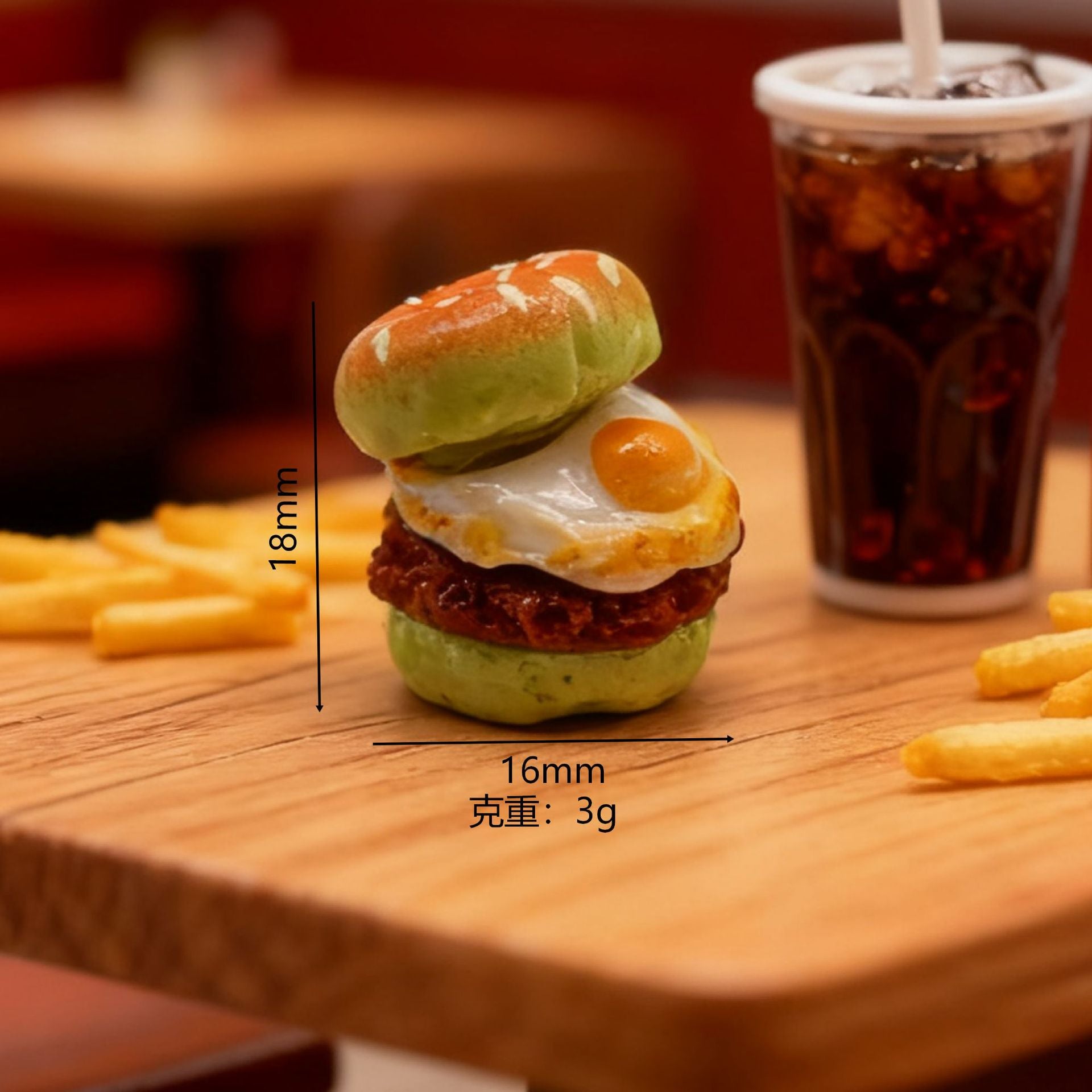 Wholesale 10pcs Donut Egg Burger Miniature Food Toy Mini Burger  Doll Accessories