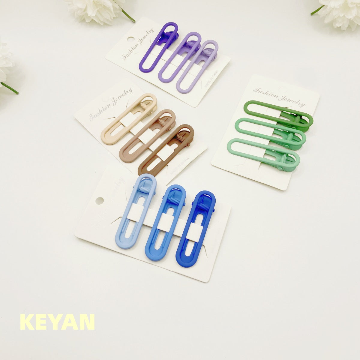 Wholesale Hollow Cute Frosted Candy Color Duckbill Clip