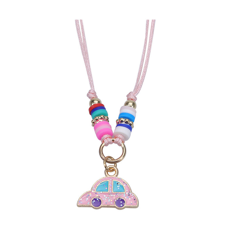 Wholesale Alloy Butterfly Rainbow Flower Shape Polymer Clay Children's Bracelet Necklace