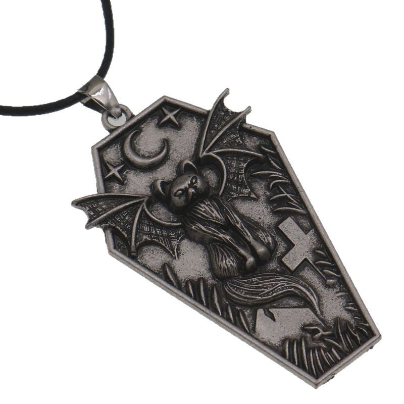 Wholesale Vintage Alloy Shield Black Cat Pendant Egyptian Cat Necklace