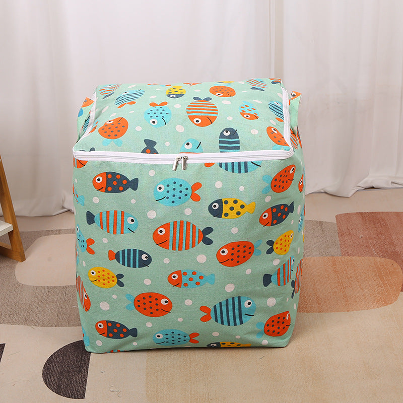 Wholesale Cotton and Linen Foldable Zipper Storage Bags